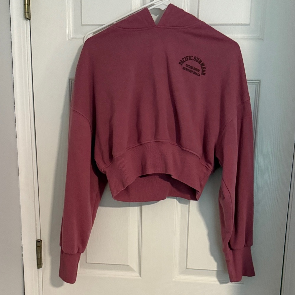 Pacific Sunwear Women's Mauve Cropped Hoodie